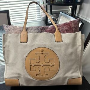 Tory Burch Ella Canvas Tote - Very Good Condition, Spacious